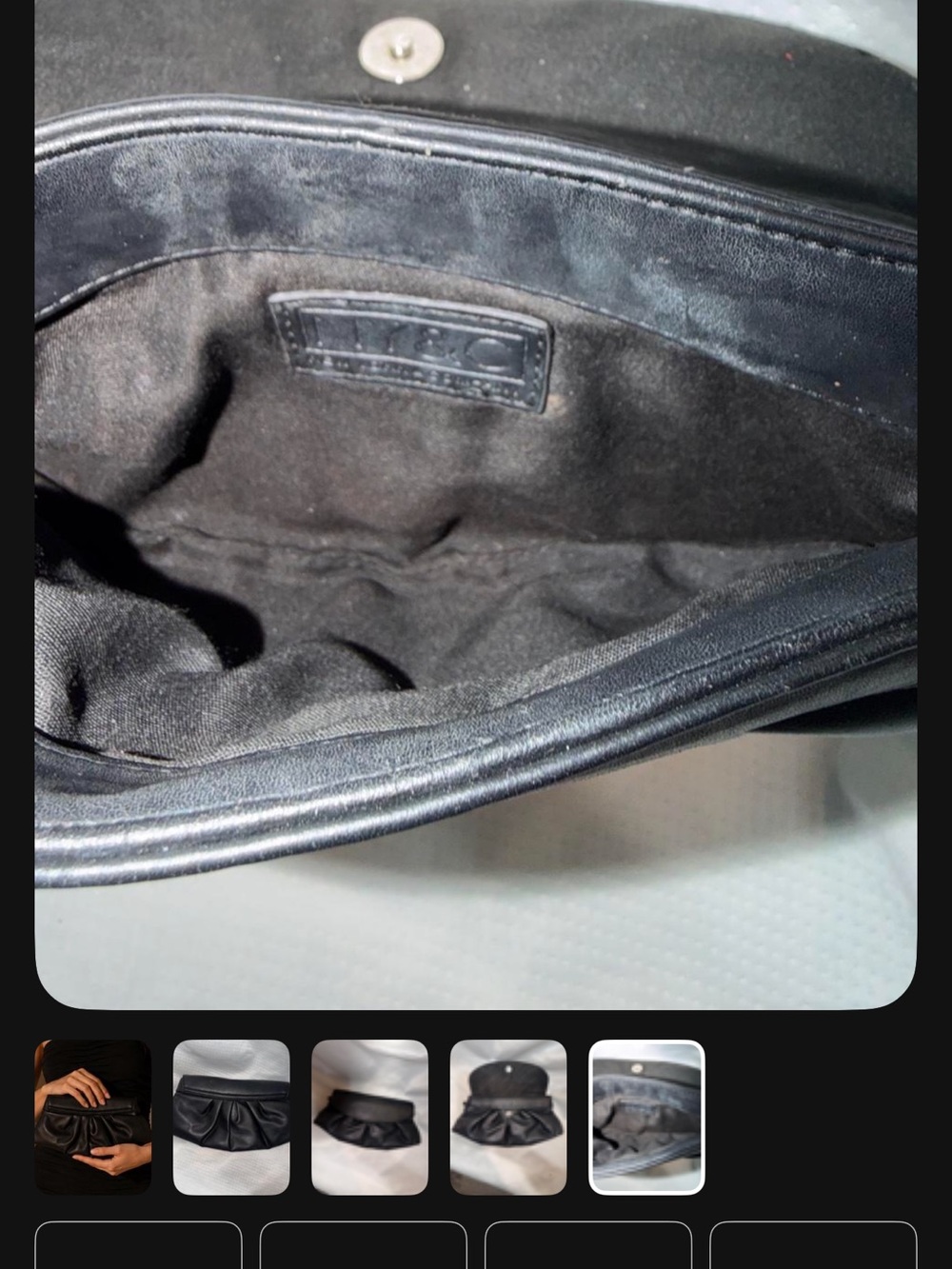New York & Company Black Ruched Clutch Mini Bag - Picture 5 of 5